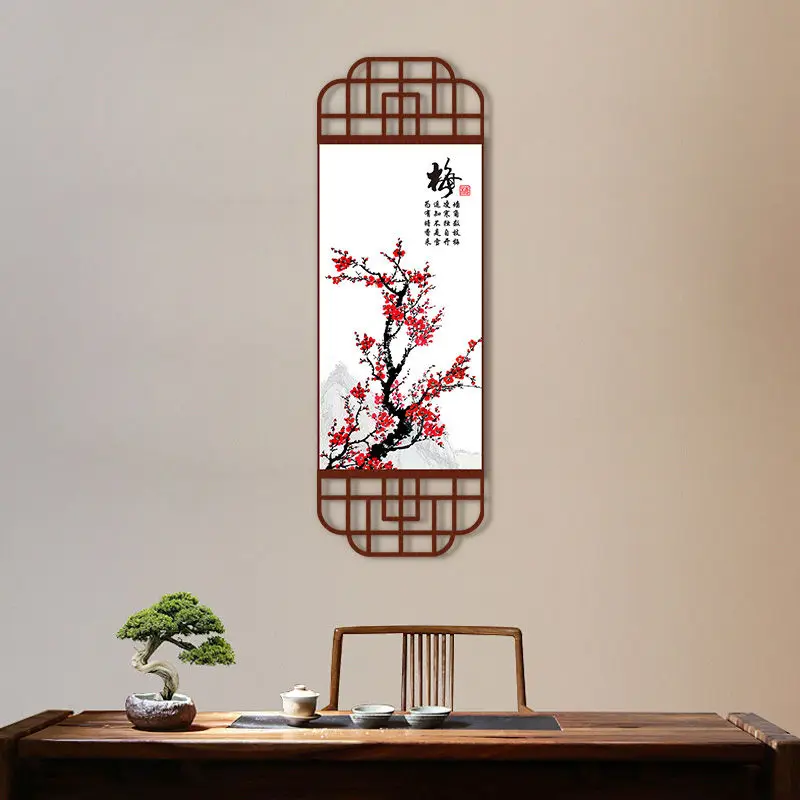 Lucky Magpie Plum Blossom Tapestry Wall Hanging,  Canvas for Corridor Living Room Dining Study House Decor Aesthetic​​
