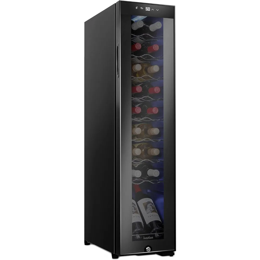 Bottle Compressor Wine Cooler Refrigerator w/Lock | Large Freestanding Wine Cellar For Red, White, Champagne