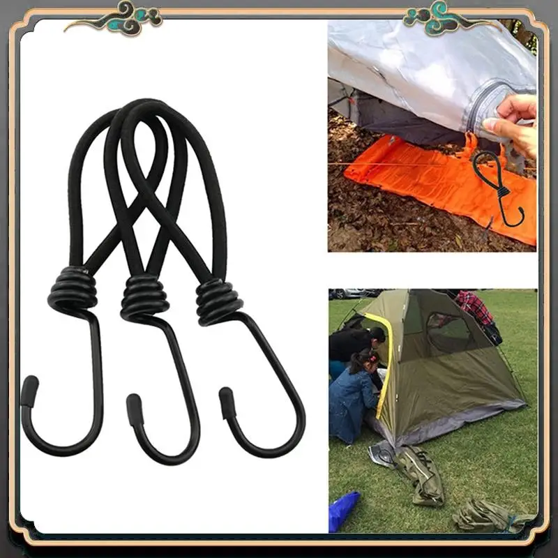 

Premium 20PCS Tent Elastic Rope Cord Hook Outdoor Camping Canopy Tarp Tent Fixing Cord String Carabiner Hooks Accessories