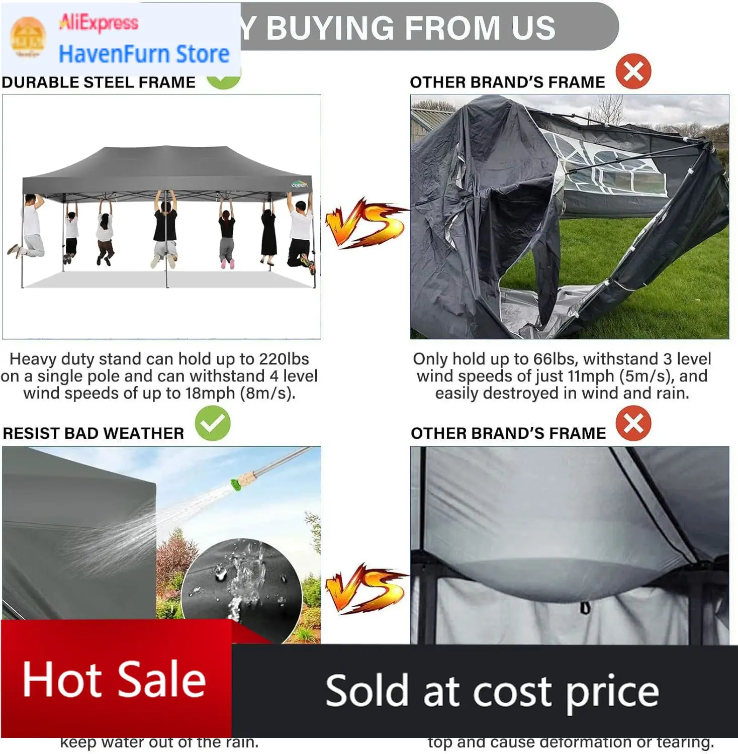 

Activity price10X20 Pop Up Canopy Tent With 6 Sidewalls Waterproof Heavy Duty Commercial Shelter For Outdoor Parties Garden Gaze