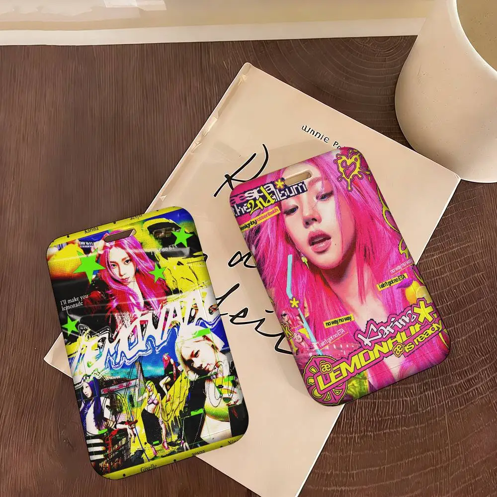 Funda para Tarjetas Unisex de la Banda Coreana Kpop A-Aespas-es, Porta Tarjetas de Identificación con Cordón para Mujer, Porta Tarjetas de Trabajo, Porta Credenciales