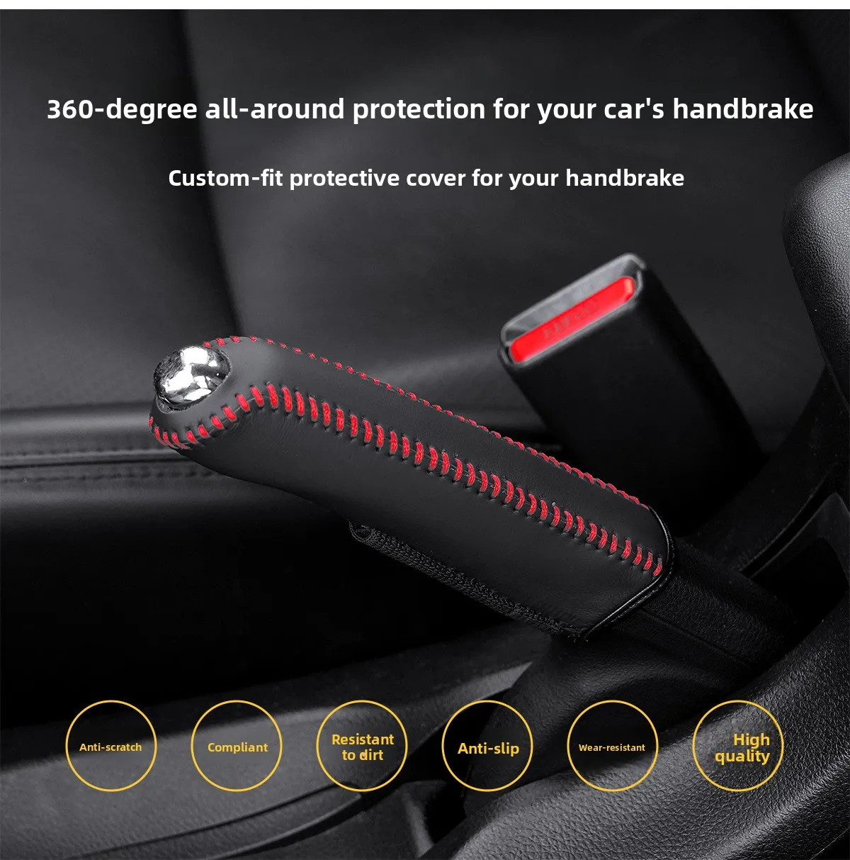 Leder-Handbremshebel-Abdeckung für Volkswagen VW Golf 4 5 6 7 MK4 MK5 MK6 MK7 GTI R Tiguan Jetta MK4 MK5 MK6 – Detail 4