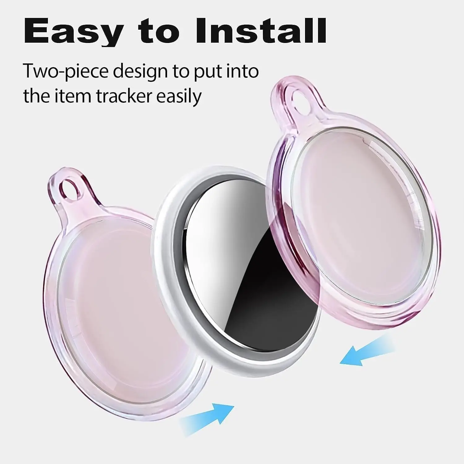 Waterproof TPU Case for Apple Airtag Holder GPS Item Finders Accessories Anti-Scratch Full Body Protective Cover for Keychain