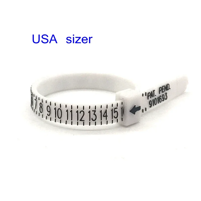 NIUPIKA-Anel Sizer Medição Ferramenta, Medição Jóias, US, UK, EU Plastic Belt, 1 ~ 13, AZ, 41 ~ 76