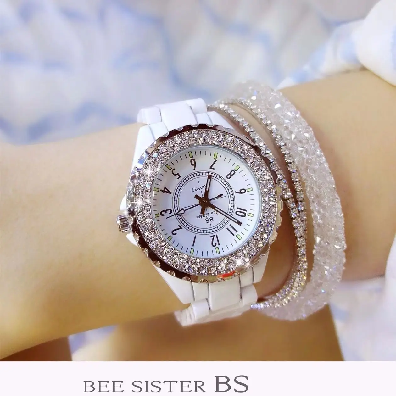 

BS ceramic watch Quartz Women watch fashion trend ladies Stainless steel watch Drop Shipping A gift for gilt friend