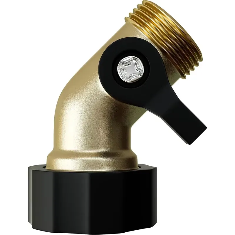 Heavy Duty Garden Hose Shut Off Valve, 3/4 Inch Water Valve Shutoff Connector, On Off Valves, Garden Hose Cut Off Adapter,Elbow