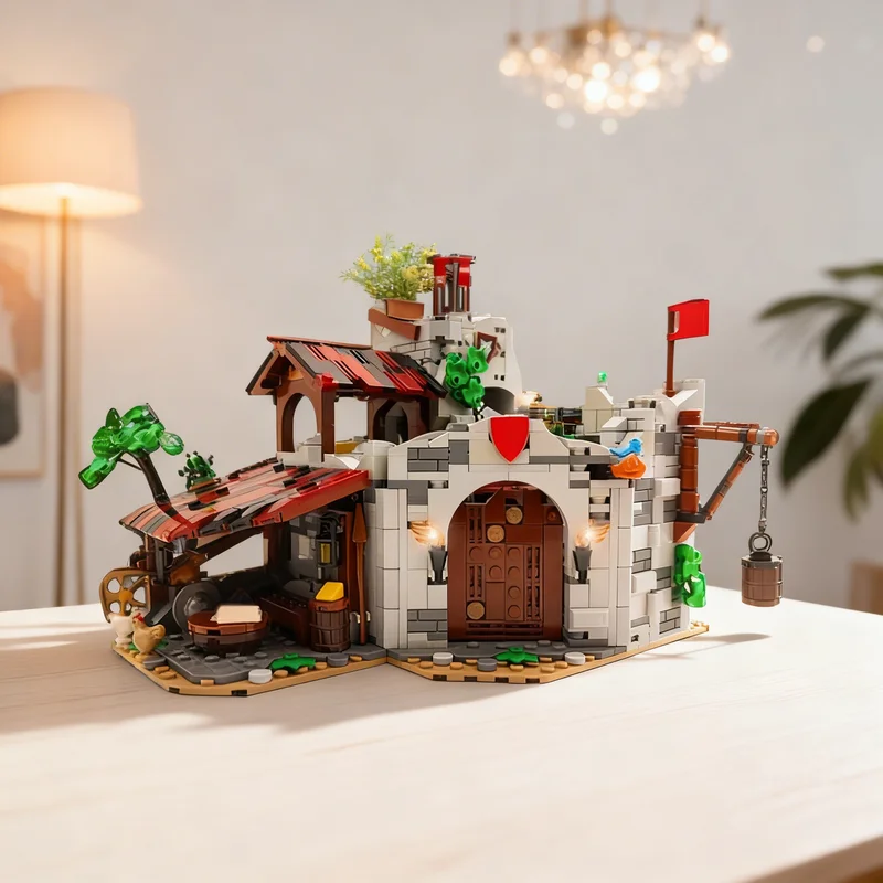 

1605pcs MOC Den Castle Wolfpack Model Building Blocks Construction Christmas Gifts Toy Creative DIY Idea Assemble Architecture