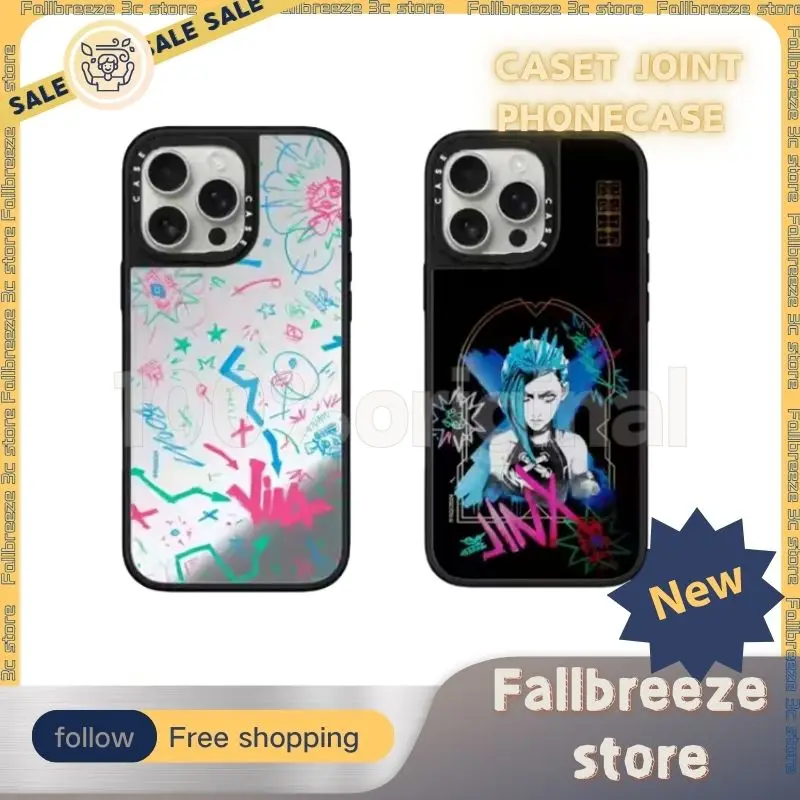 Caset Joint Arcane Phonecase Jinx Vi Caitlyn Ekko Phonecase 16 Pro Max Anti-Drop Phone Cover iPhone15 Pro Gifts Magsafe Custom