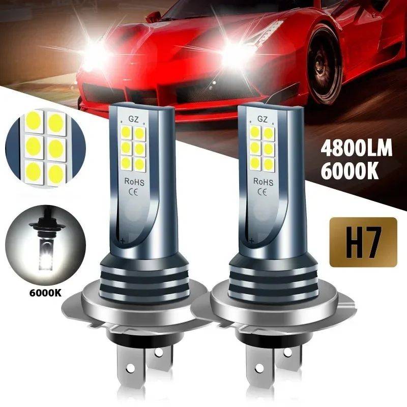 

2Pcs H7 12LED Car Headlight Bulb Kit Waterproof Car Fog Light Bulbs Super-Bright 6000K White Led Lamp Automobile Accessories