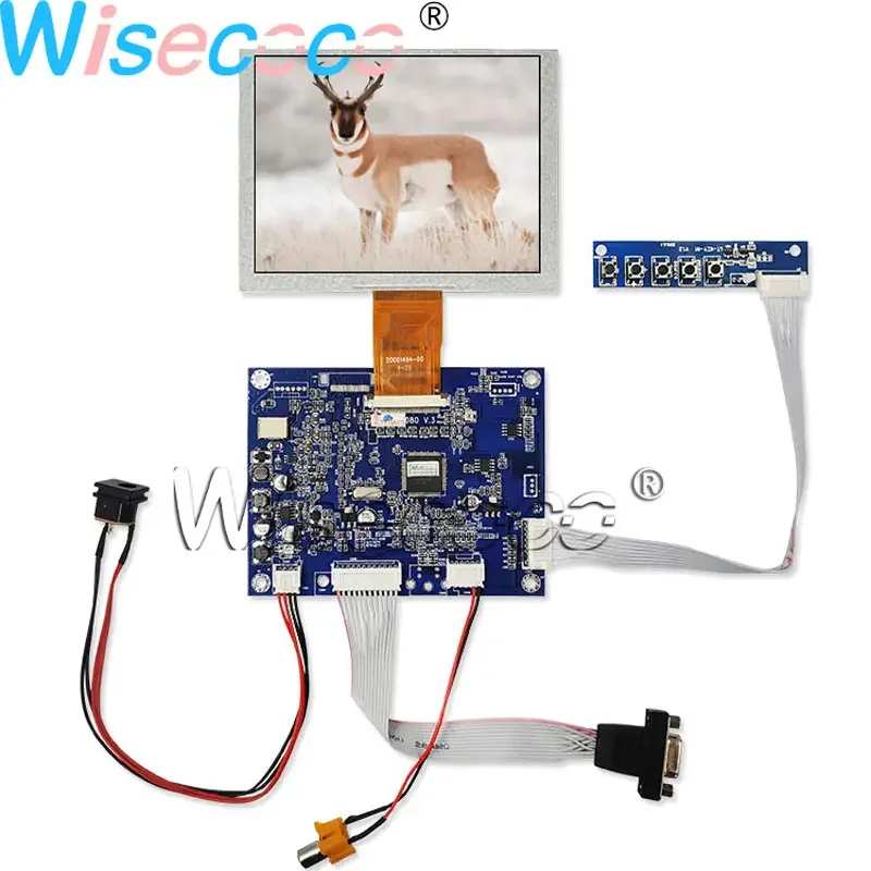 

ZJ050NA-08C 5 INCH LCD Screen 640*480 Display Panel VGA AV Control Board FPC 50 Pins Driver For Industrial DIY Project