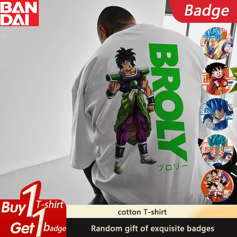 

Dragon Ball Japanese Animation GOKU Printed T-Shirt Cotton Summer Fashion Loose Men's and Women's Crew Neck Short Sleeves ins