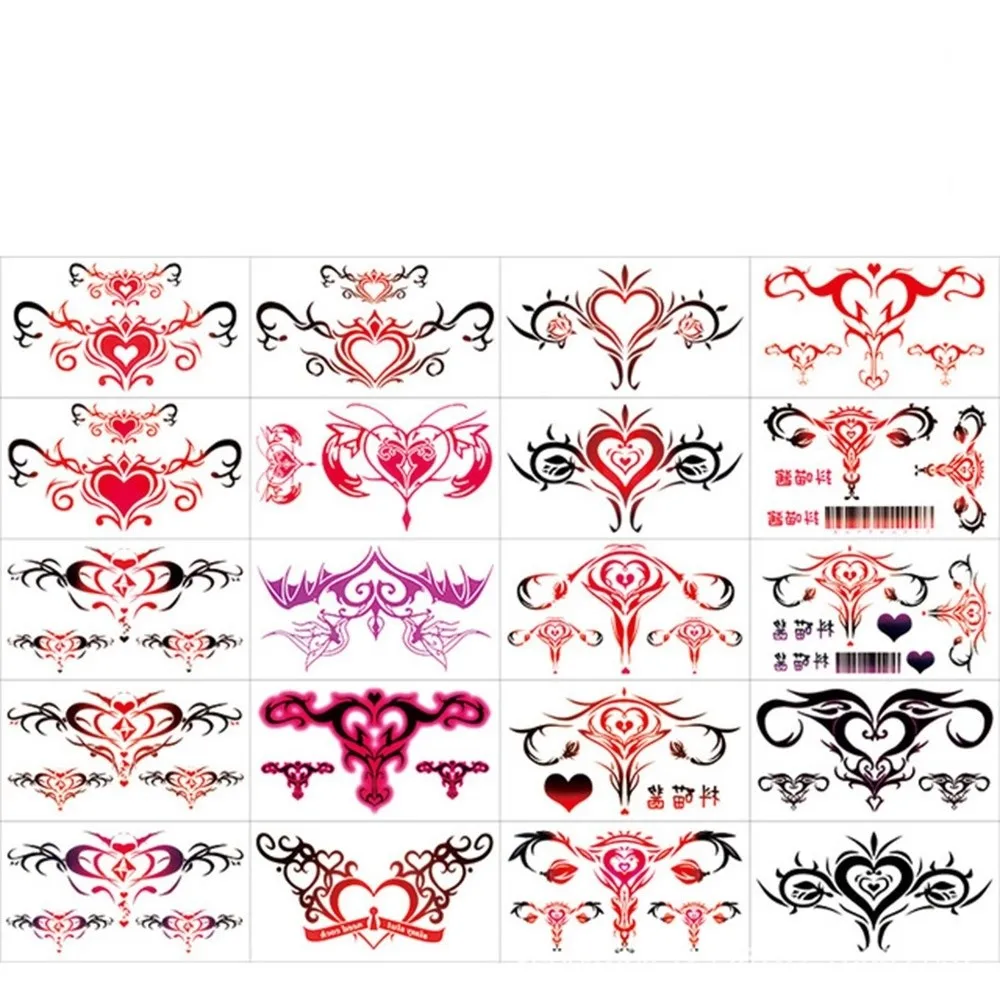New Leg Body Art Waterproof Temporary Decal 3D Body  Sticker Cover Scars Black Rose Butterfly Design