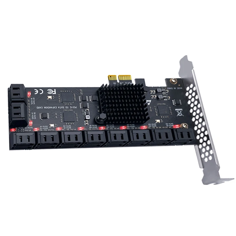 Imagem -02 - Adaptador Pcie Sata para Mineração Placa de Expansão Controlador Pcie para Pci Express Conversor para pc Sata Iii Conversor 20 16 12 Portas