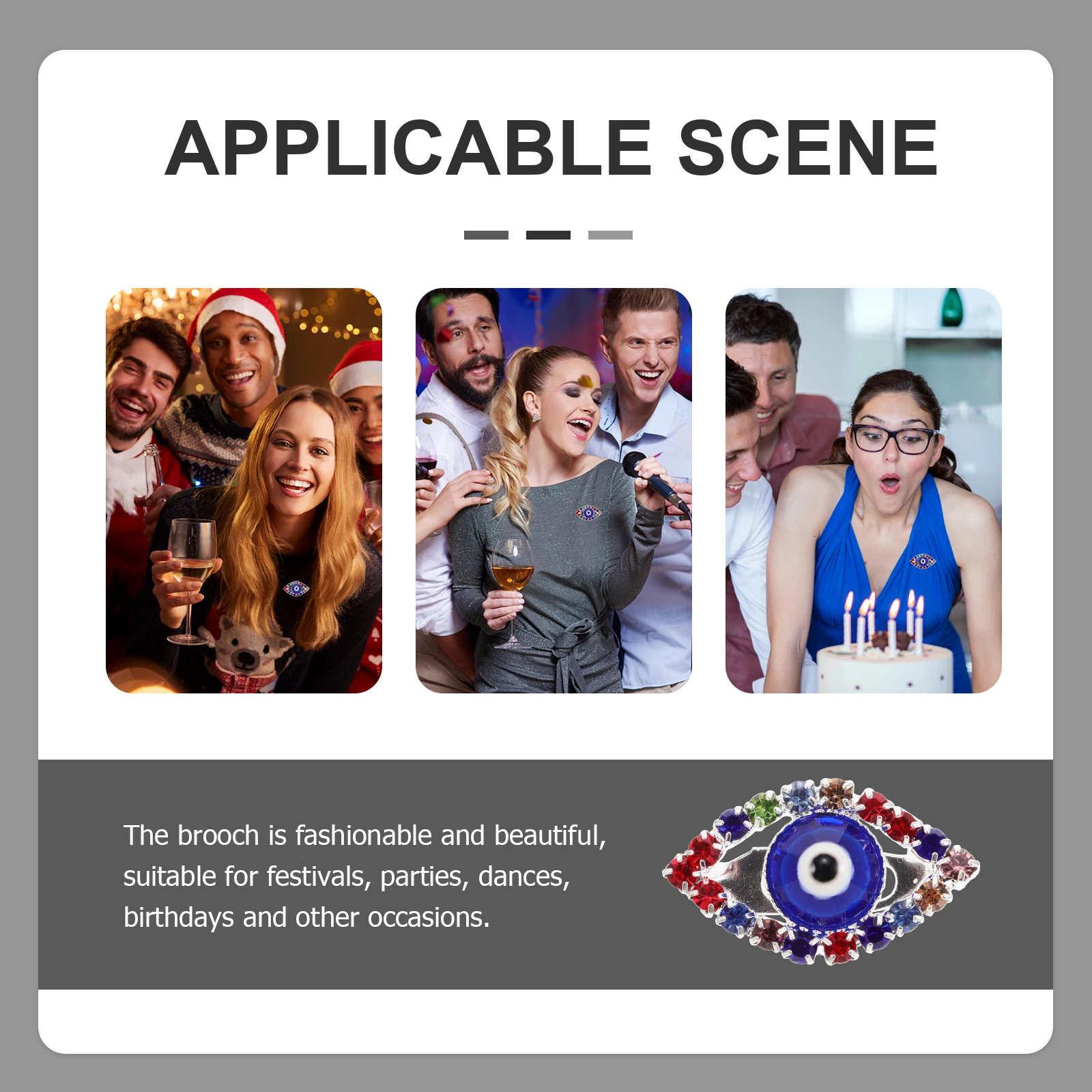 بروش عين الشر سحر سترة طوق كليب دبوس عيون كبيرة حلقة الأوروبية والأمريكية كريستال خمر دبابيس