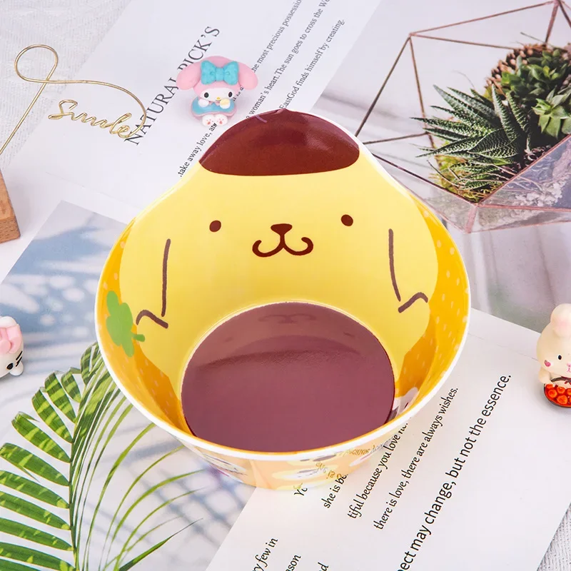 New Sanrio Hello Kitty Bowl My Melody Kawaii Cartoon Children's Tableware Creative Anti-drop Anti-scald Soup Bowl Kid for Gifts