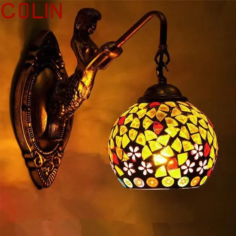 COLIN Contemporary Mermaid Wall Lamp Personalized And Creative Living Room Bedroom Hallway Bar Decoration Light