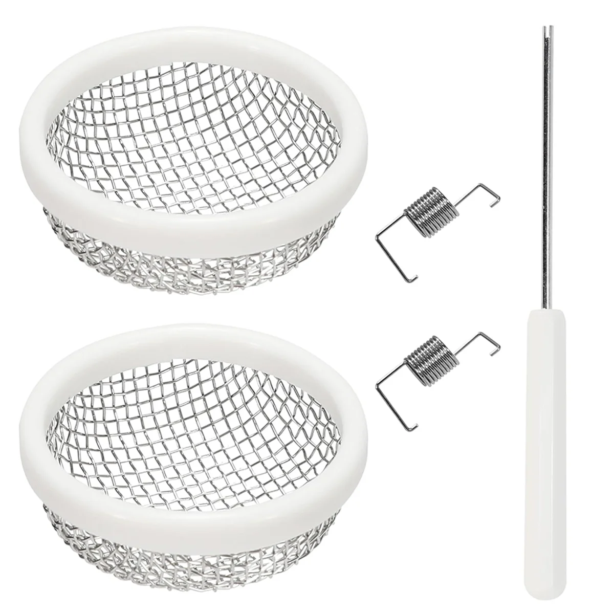 BAAQ 2pcs RV Furnace Vent Screen, Bug Screens Heater Vent Cover with Installation Tool,Spring Hooks and Rubber Strips
