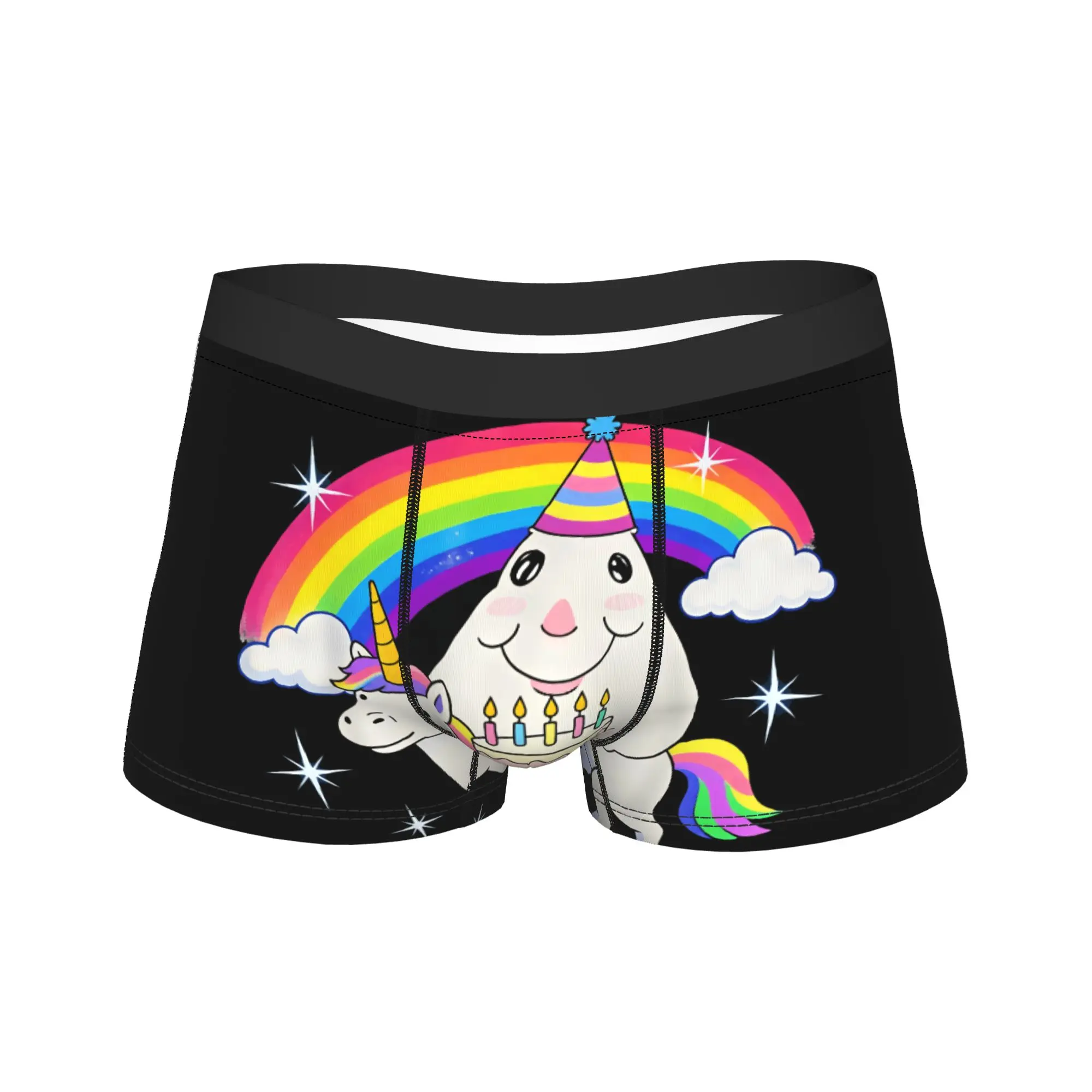 Happy Hamster Birthday Unicorn Cake Funny Underwear  Male Panties Custom DIY Comfortable Boxershorts Quality Shorts Briefs