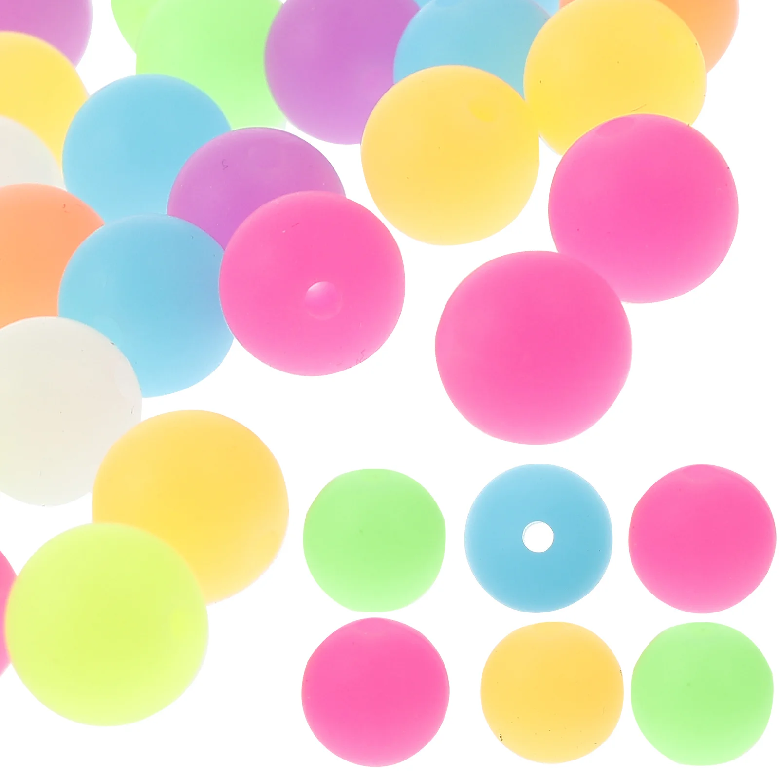 

80Pcs DIY Silicone Glow in Dark Beads for Jewelry Making Bracelets Necklaces Keychains Mixed Colors Round Shaped