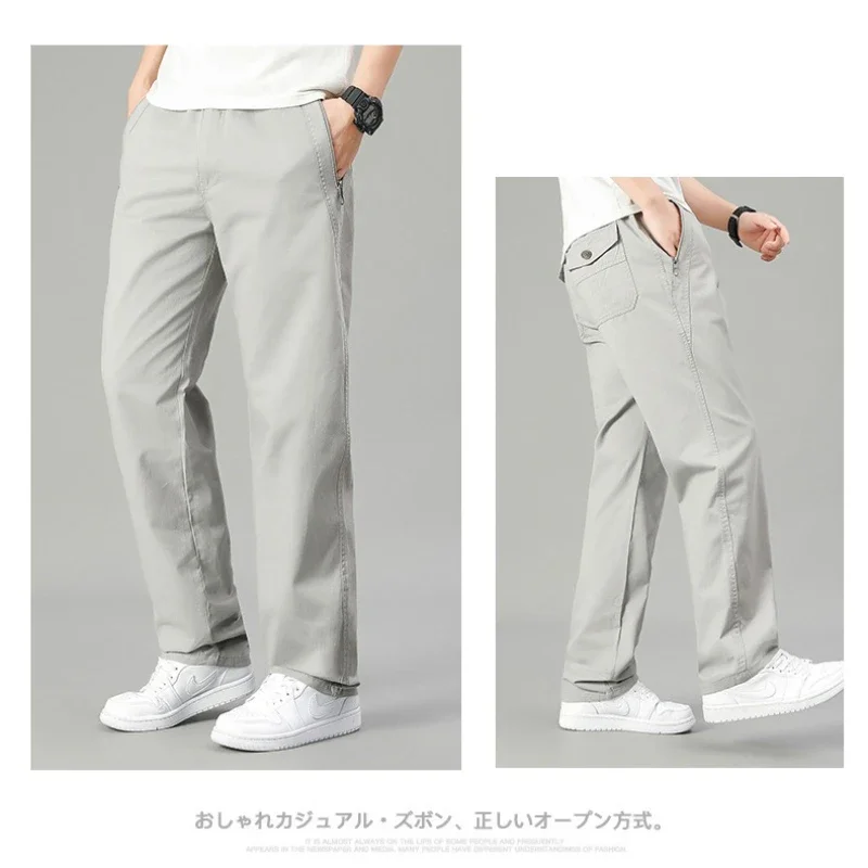 

Zipper Pockets Jogger Pants Men 5XL 6XL Big Size 100% Cotton Men's Cargo Pants Casual Loose Straight Pants Cotton Long Trousers