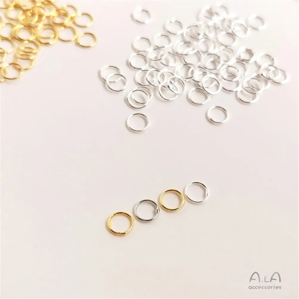 14K Gold Filled Plated Brass Color Welding Closing Ring Manual DIY End Connection Ring Welding Single Ring Accessories