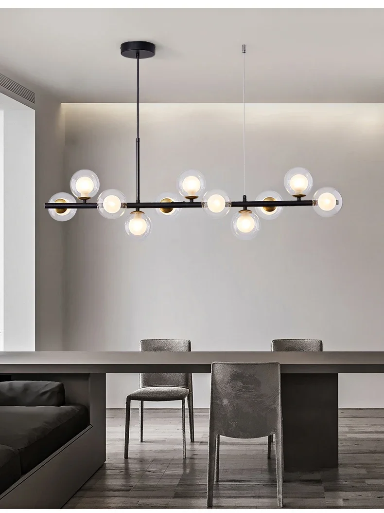 Modern Glass Ball Ceiling Chandelier for Table Dining Living Room Kitchen Island Pendant Lamp Home Decor Indoor Lighting Fixture
