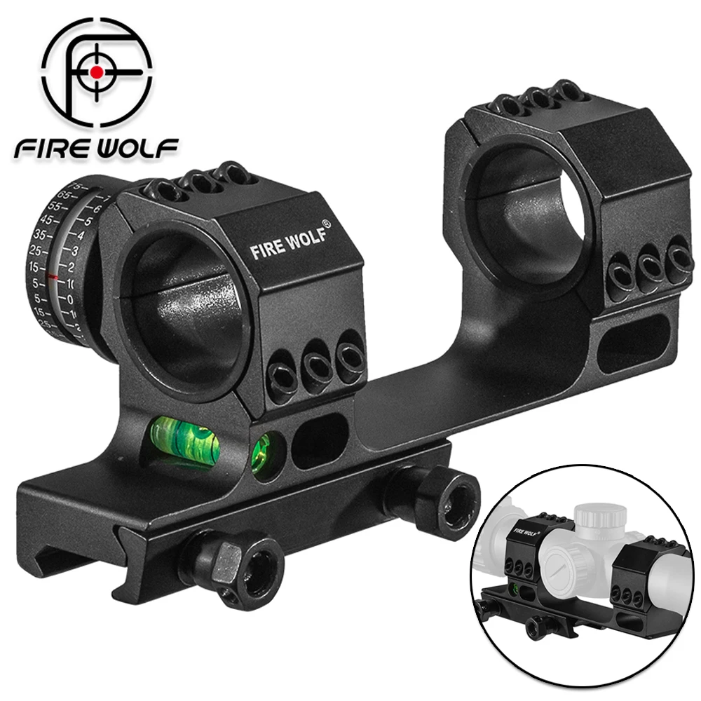 FIRE WOLF Hunting Riflescope Mounts With Angle Indicator Bubble Level 25.4mm/30mm Scope Aluminium Alloy Mount Rings