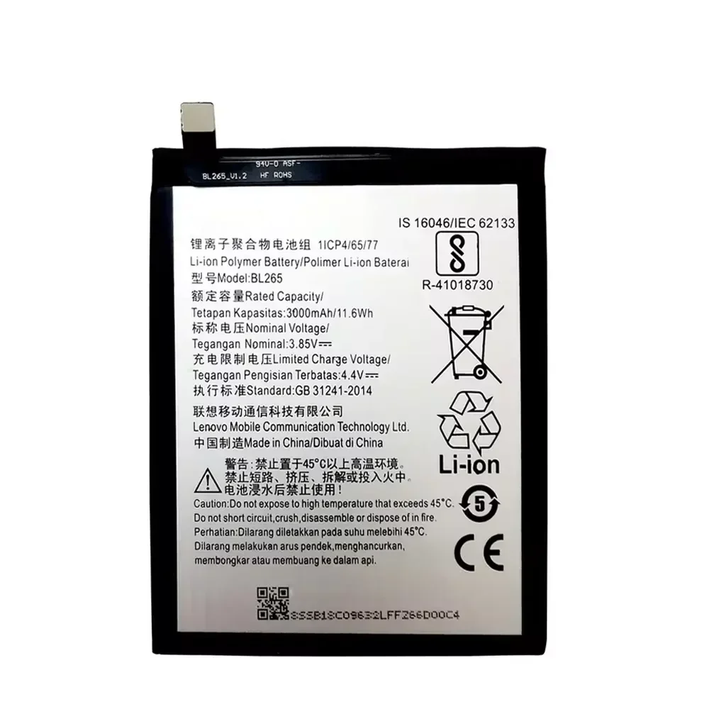 Original BL265 3000mAh Battery For Lenovo XT1662  Motorola MOTO M XT1662 XT1663 Mobile Phone +Gift Tools +Stickers