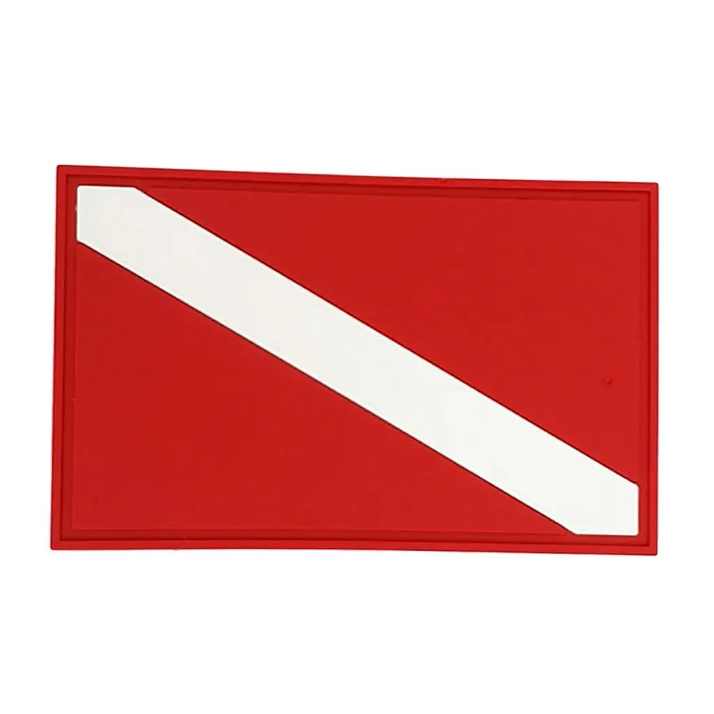 Red White PVC Scuba Diving Flag Patch Diver Down Flag Badge Gear Replacement Accessories