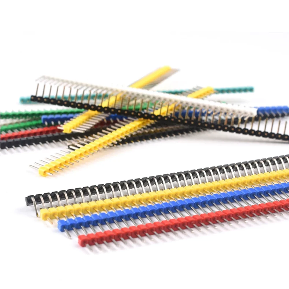 

100pcs Pin Header 2.54mm Spacing Color Gold-plated Single Row Pin Single Double Row Double Row 1 * 40P Straight/bent Pin