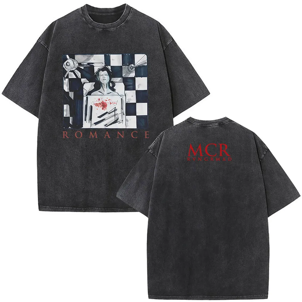 Vintage Washed Rock Band My Chemical Romance T-shirt Three Cheers for Sweet Revenge Gothic T-shirts Men Women Clothing T Shirts