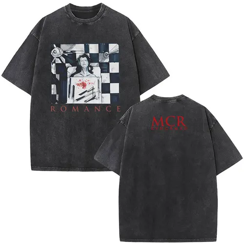 Imagen 2 del producto Camiseta Vintage lavada de la banda de Rock My Chemical Romance, camisetas góticas de tres saludos para Sweet Revenge, ropa para hombres y mujeres, camisetas