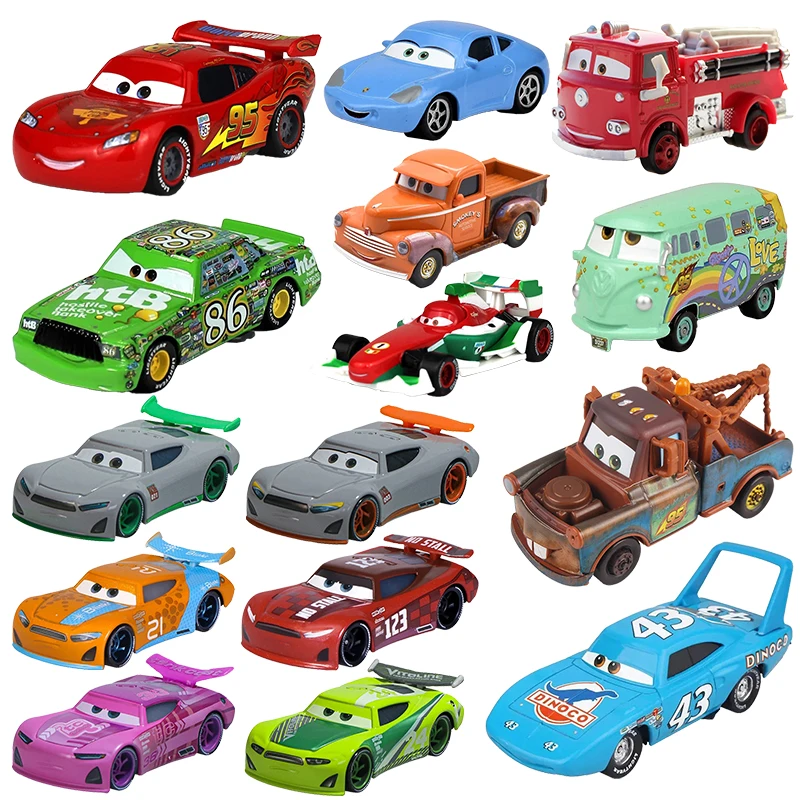 Disney Pixar Cars 3 Toy Lightning Mcqueen Smokey Chick Hicks Collection 1:55 Diecast Vehicles Alloy Car Model For Children Gifts