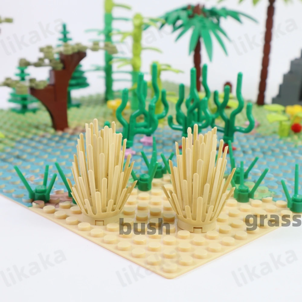 100PCS Tree Plants Accessories Parts Building Blocks Toys Compatible Grass Hills Bush Jungle Blocks MOC City Friends Bricks