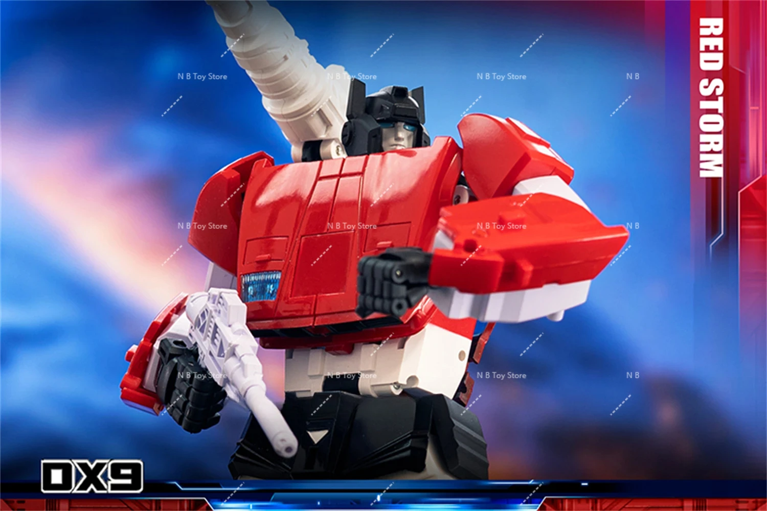 【En stock】 Figura de acción transformable G1 DX9 D21 Sideswipe Red Storm con caja