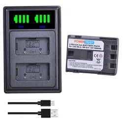 NB-2L Battery and Charger for Canon NB-2L NB-2LH BP-2L5 BP-2LH and Canon DC301 DC310 DC320 DC330 DC410 DC420 Elura 40 50 60 65