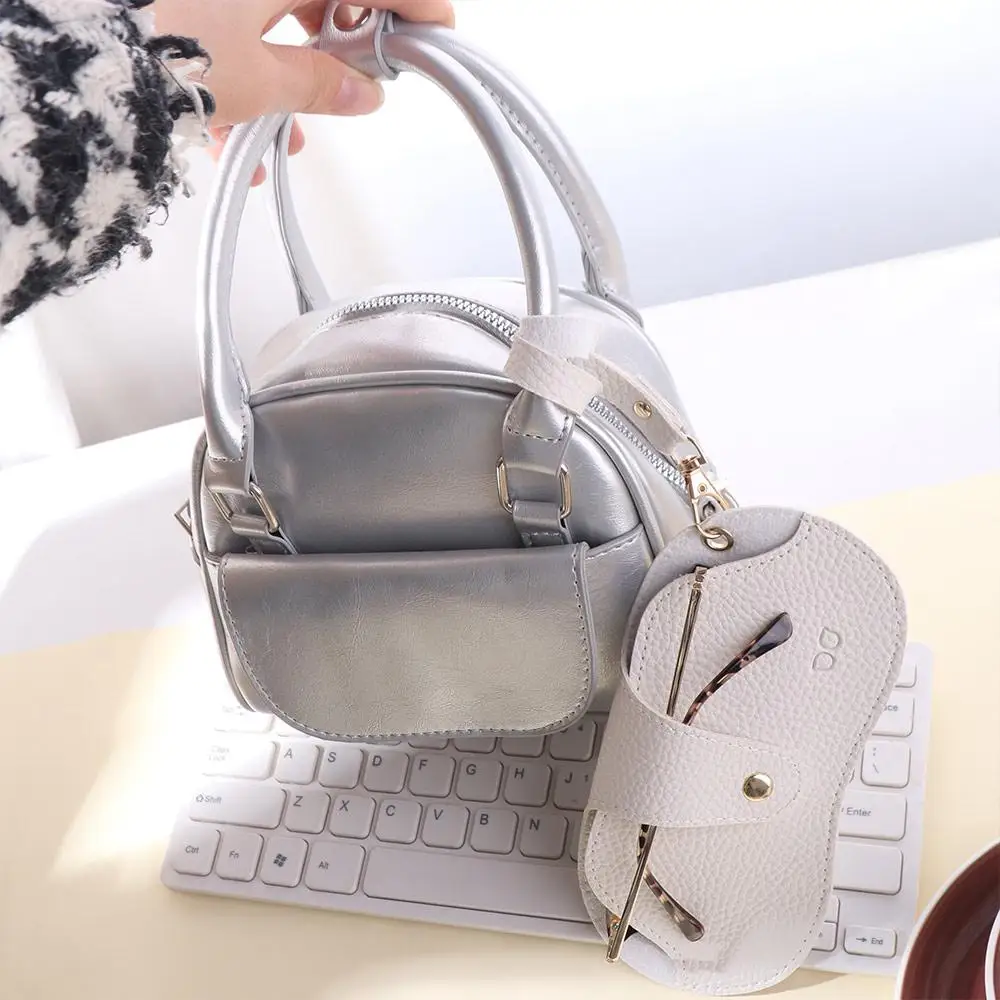 Sunglasses Pouch Pu Leather Glasses Bag Portable With Lanyard Pendant Glasses Storage Bag Eyewear Protector Case Korean Style