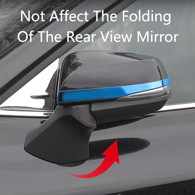 QHCP Stainless Steel Rearview Mirror Trim 1Pair For Toyota 21-22Highlander Backup Mirror Bright Strip Cover Sticker Car Exterior