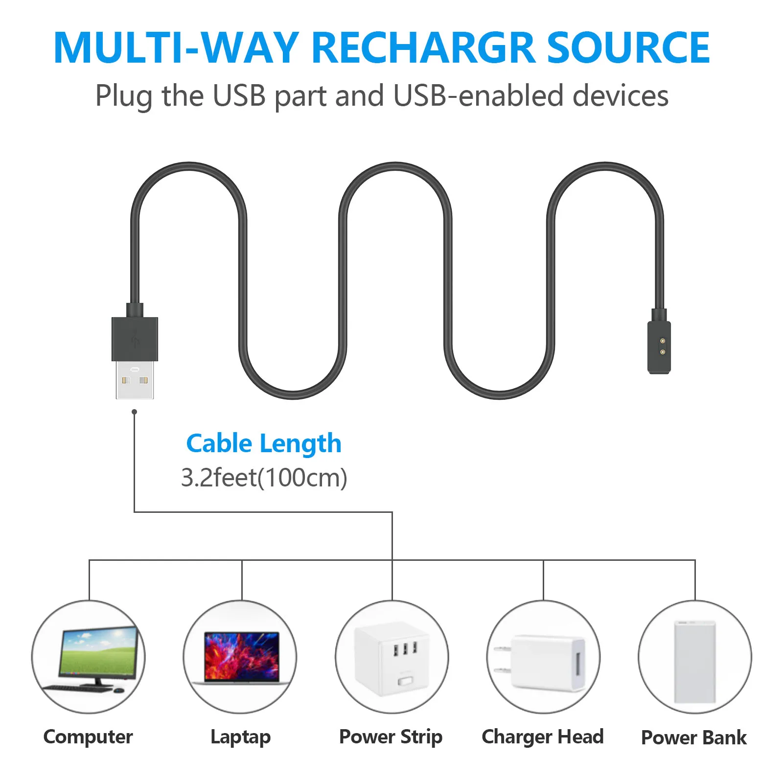 Portable USB Fast Charger For Redmi Watch 2 Lite Magnetic Replacement Charging Dock Cable Cord for Xiaomi Mi Band 7 pro Charger