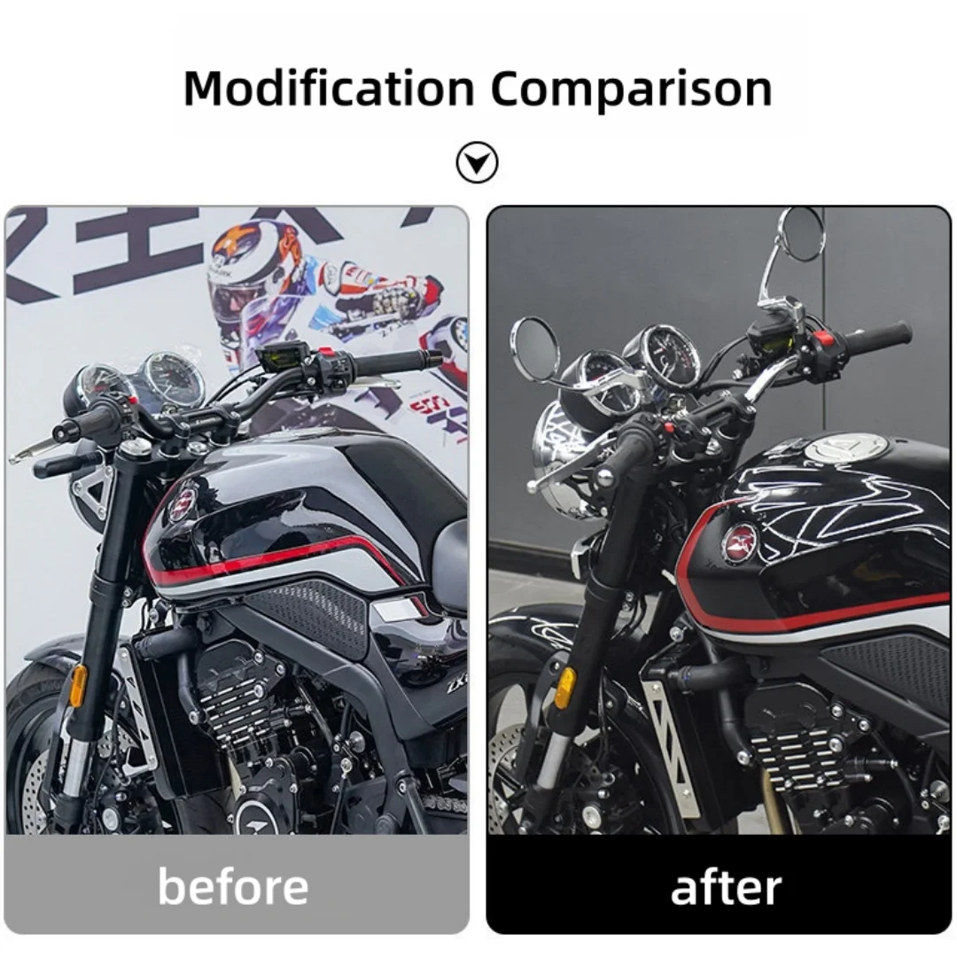 For ZXMOTO 500F Electroplated Small Ape Hanger Handlebar Steering Wheel Comfort Straight Mount Modified Motorcycle Accessories