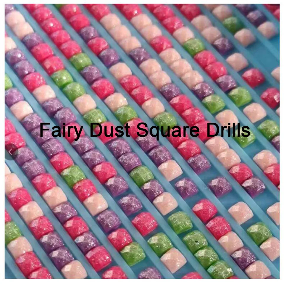 

Новая фея пыль квадратная дрель вышивка цвет горный хрусталь алмазная живопись мозаика камни смола гальваника изготовление подарков