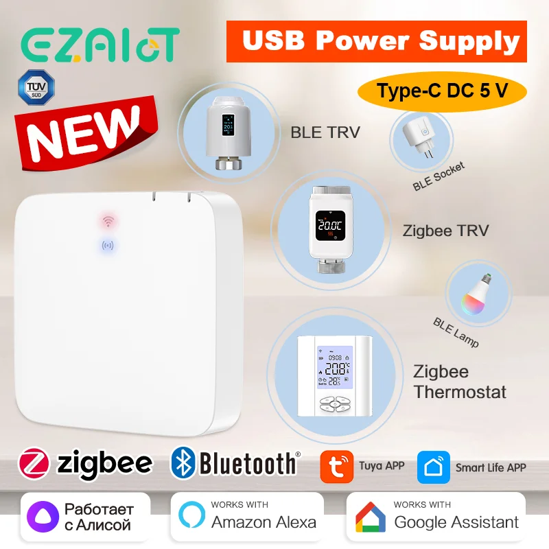 Multi Mode ZigBee Bluetooth Gateway Smart Life APP Remote Voice Control Automation USB Power Support