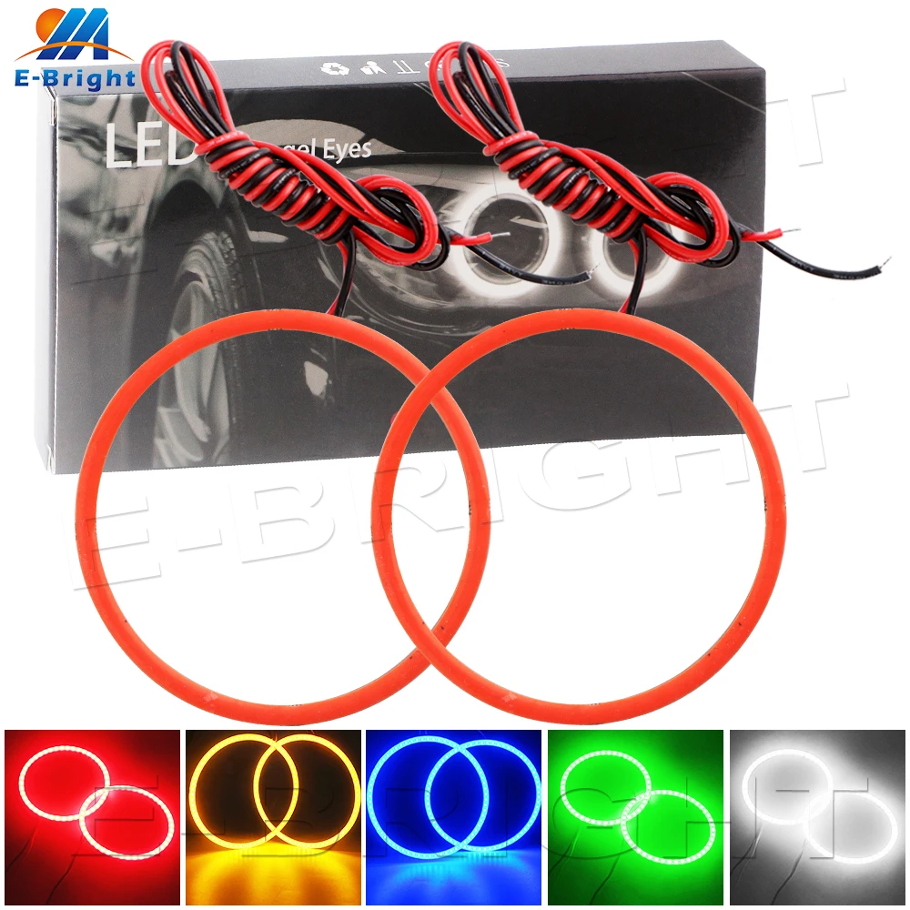 2 SZT. 12V COB LED Samochodowe Pierścienie Halo LED Angel Eyes Światła Przeciwmgielne Reflektory Samochodowe 60mm 70mm 80mm 90mm 100mm 110mm 120mm Białe Czerwone Zielone Niebieskie Bursztynowe