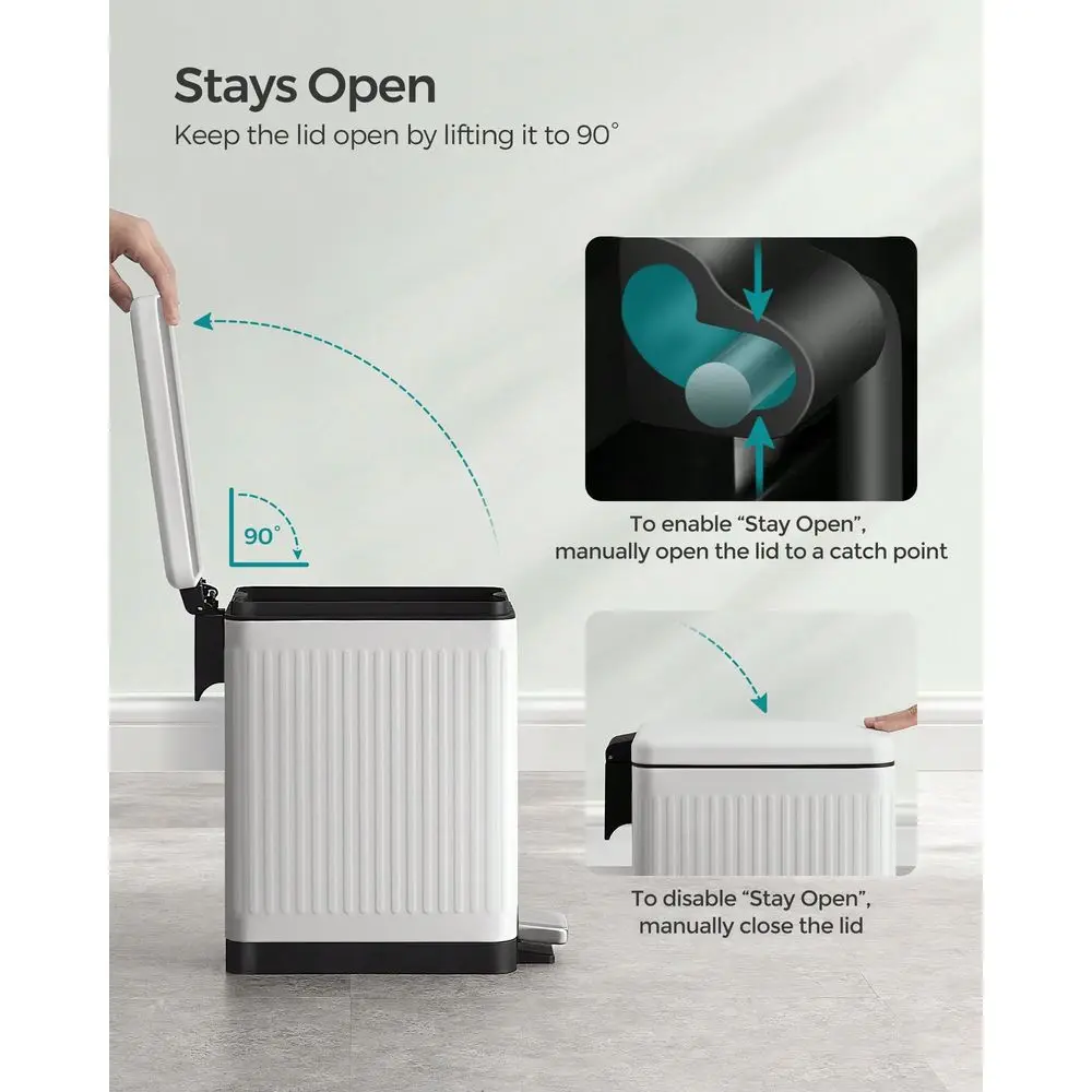 

Bathroom Trash Can, 2.6Gallon 10 L Trash Bin With Lid, Slim For Small Spaces, Stainless Steel Garbage Can, Soft Close