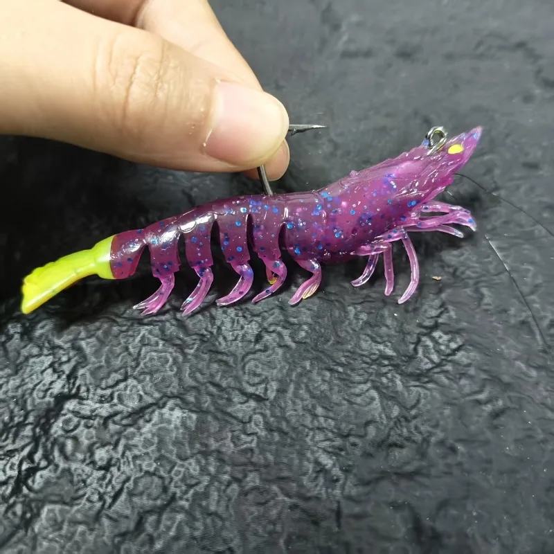 Señuelo de camarón cabeza plomada – Cebo blando realista para pesca - imagen 5