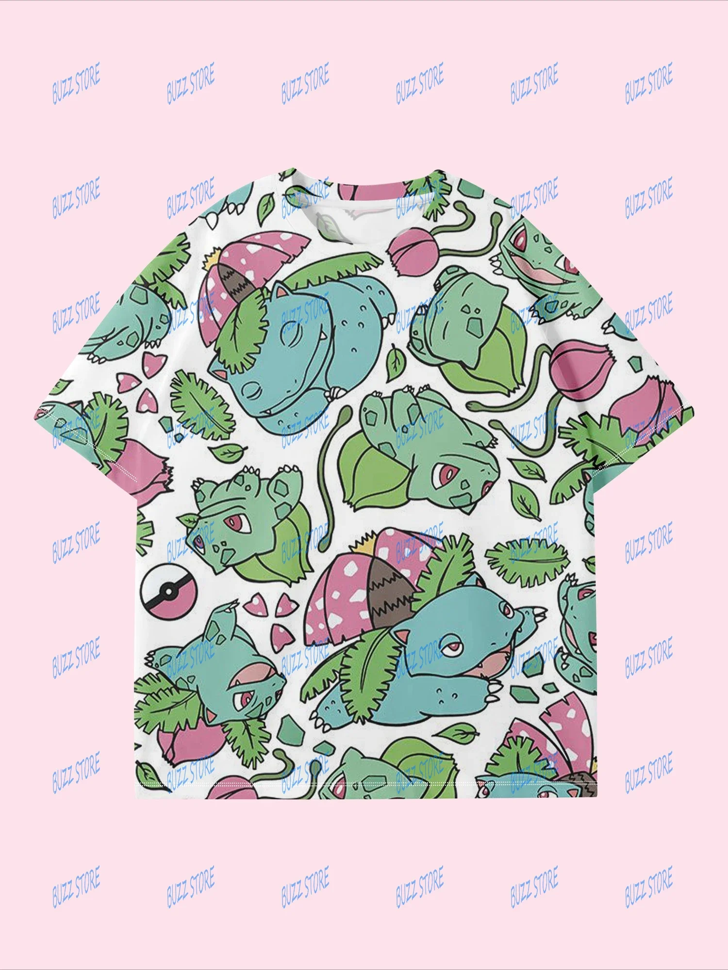 

3D Printed Short Sleeve T-Shirt Pokémon Pocket Monsters Outdoor Comfortable Breathable Cotton for Adults and Children