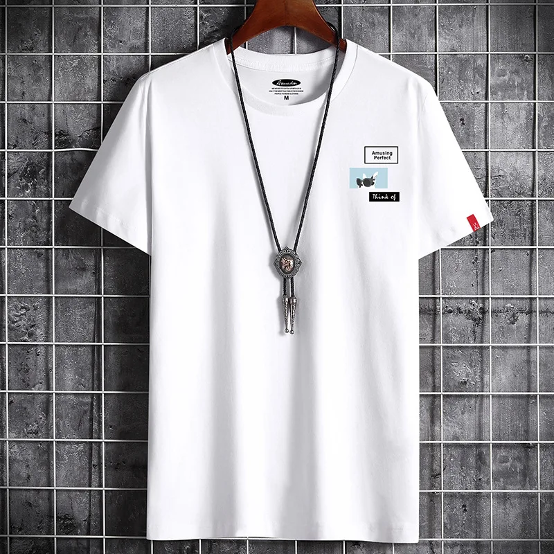 2022 Newest T Shirt for Men Clothing Fitness White O Neck Man T-shirt For Male Anime Oversized S-6XL New Men T-shirts Goth Punk