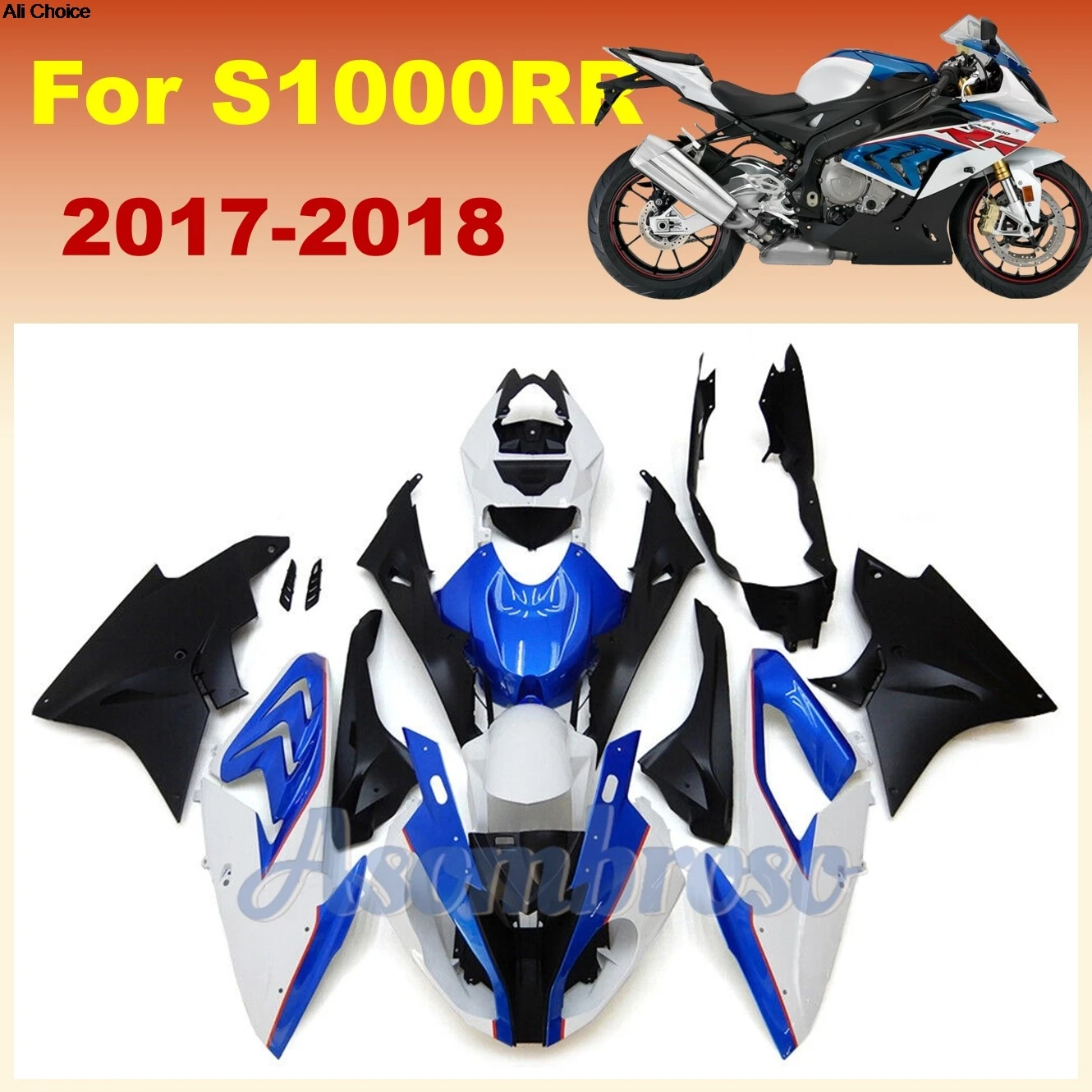 

Full Fairing Kit For S1000RR 2017 2018 S1000 17 18 Motorcycle Bodywork Blue White
