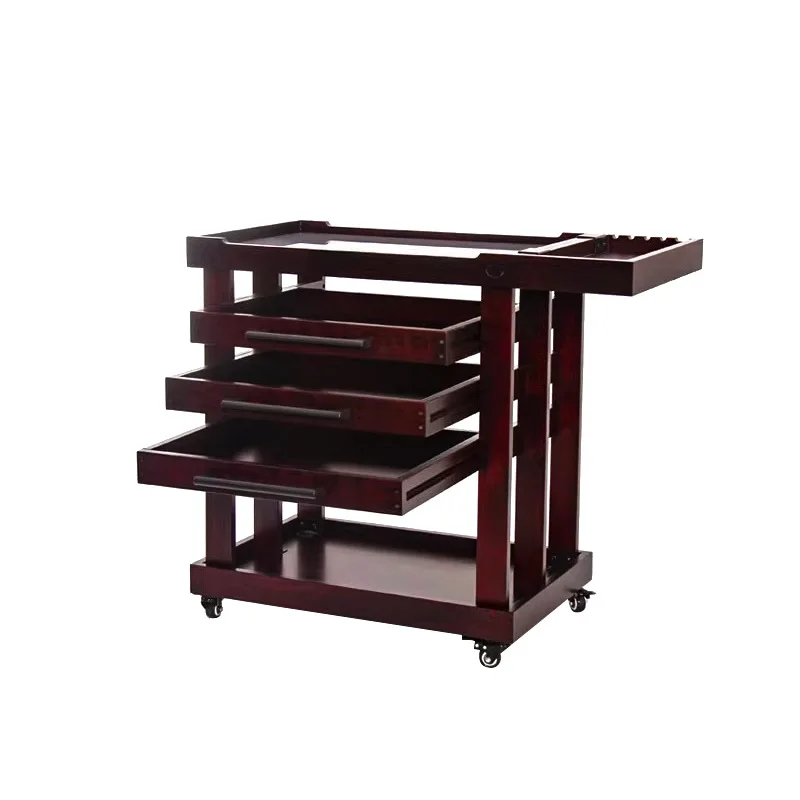 Solid wood five-layer oil painting cart sketch art student special painting studio art supplies cart mobile cart