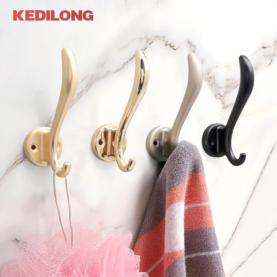 Modern minimalist zinc alloy black clothes hook furniture hardware foyer gold wardrobe wall hook